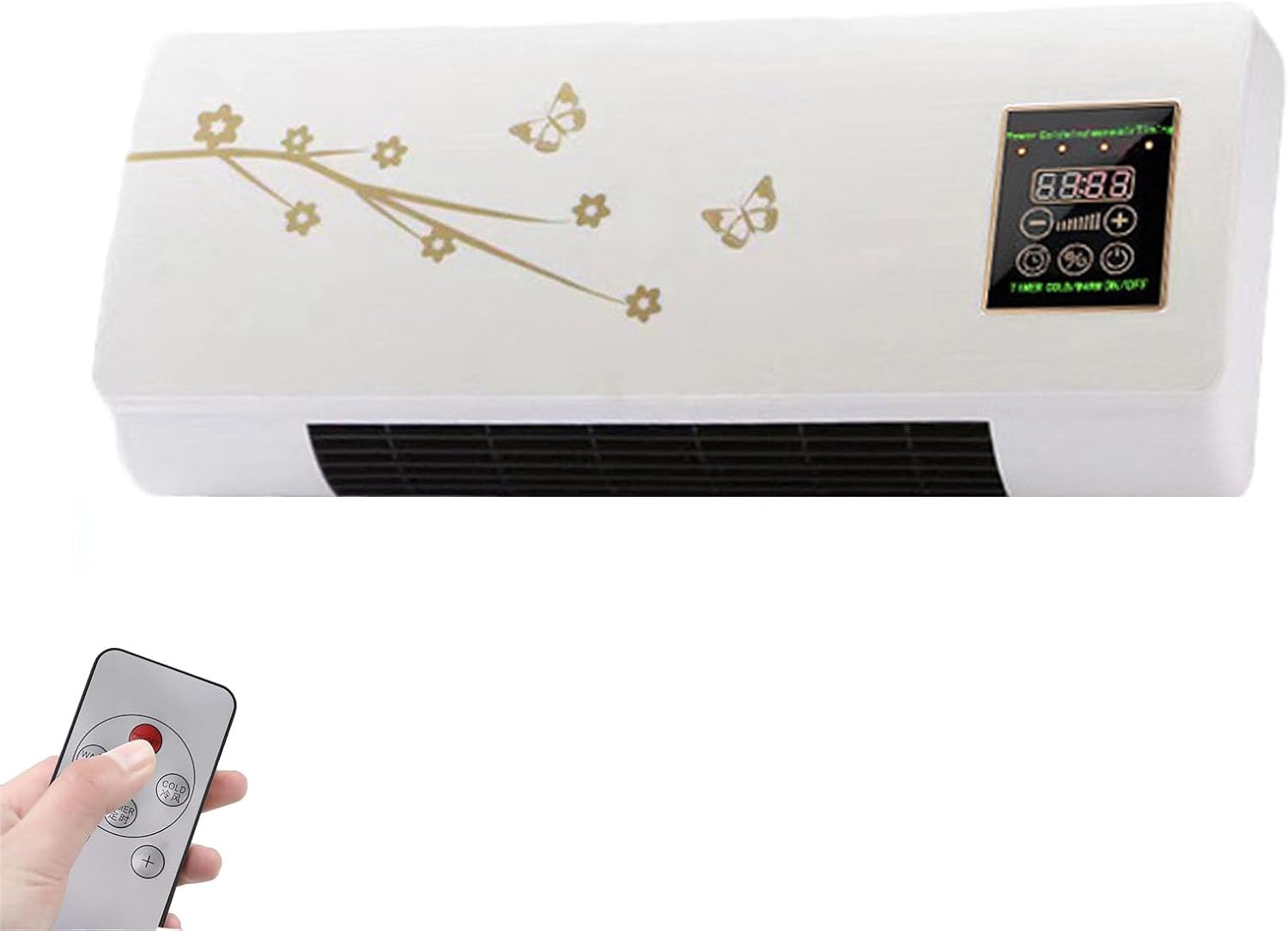  Climatisation 2-en-1 Chauffage De Refroidissement, Unité De Mini-mur Divisé Super Silencieux Avec Télécommande, Portable Sans Foret Installable, Idéal Pour La Chambre De Bureau Maison Économie D'énerg