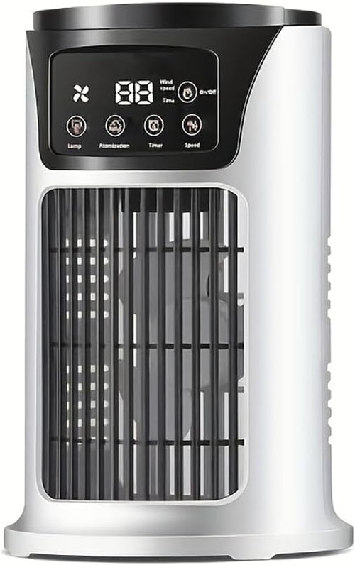  Climatiseur Portable Humidificateur D'air Ventilateur Lumière D'ambiance Refroidisseur USB Refroidisseur D'air Climatiseur, Fonction 3 En 1, Refroidisseur Essentiel De Bureau Domestique USB