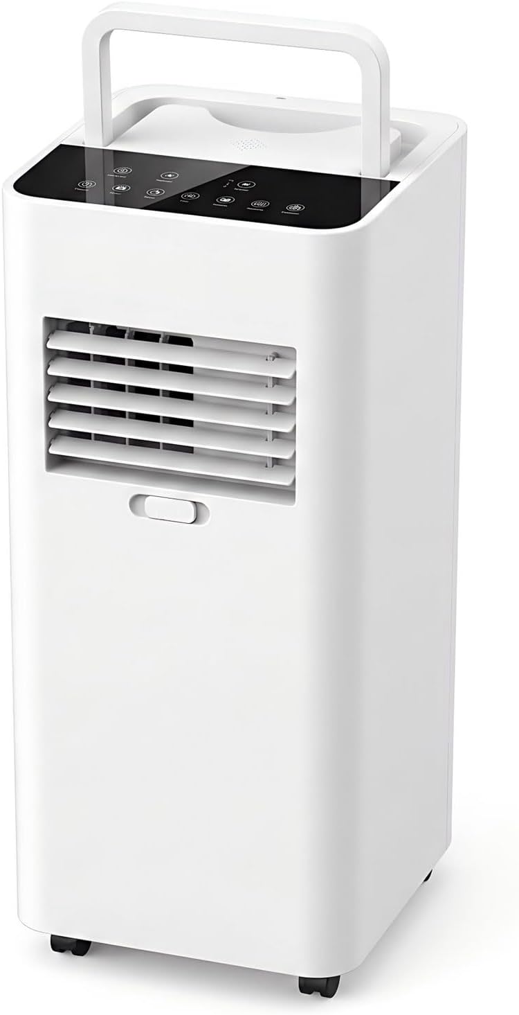 GENERIC Climatiseur Portable De 7 000 BTU, Unité CA Ultra Silencieuse De 30 DB Pour Rafraîchir Les Pièces Jusqu'à 300 M², Ventilateur à 3 Vitesses Avec Déshumidificateur, Mode Veille Et Minuterie