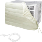  Housse De Fenêtre Pour Climatiseur Intérieur, Housse De Climatiseur Pour Unités Murales, De Climatiseur Couverture Pour Fenêtre Couvercle Poussière Facile à Installer ( 64 X 47 X 8,5 Cm, Beige)
