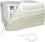  Housse De Fenêtre Pour Climatiseur Intérieur, Housse De Climatiseur Pour Unités Murales, De Climatiseur Couverture Pour Fenêtre Couvercle Poussière Facile à Installer (53,5 X 38,5 X 8,5cm,Beige)