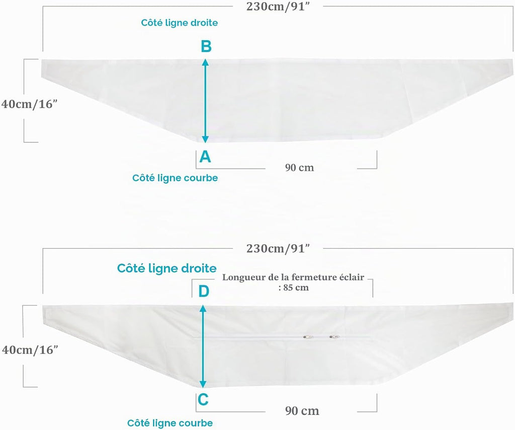  HOOMEE Tissu D’Isolation Pour Fenêtre à Pivot Central Avec Un Périmètre Allant De 381cm à 460cm - Pour Climatiseur Mobile Et Sèche-Linge - Adapté à Toutes Les Unités Mobiles De Climatisation