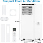  Climatiseur Portable 12000 BTU, Ventilateur De Déshumidification De Chaleur Froide, économiseur D'énergie Pour Bureau De Chambre à Coucher, Télécommande, Mode Sommeil, Fonctionnement Silencieux Avec K