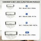  Kit De Nettoyage Climatisation Panneaux Latéraux Double Face, Housse Climatiseur Imperméable En épais Pour Climatiseur Split Mural – Noir-Blanc, Taille 2XL