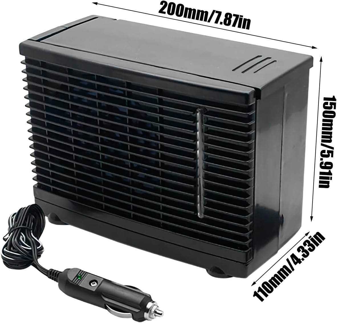  Climatiseur Ventilateur Portable Pour Voiture, Souffleur D'Air Portable Pour Voiture, Rafraîchisseur D'Air Évaporatif 12V Pour Camion Camping-Car Voyage Sous-Sol Chambre Garage