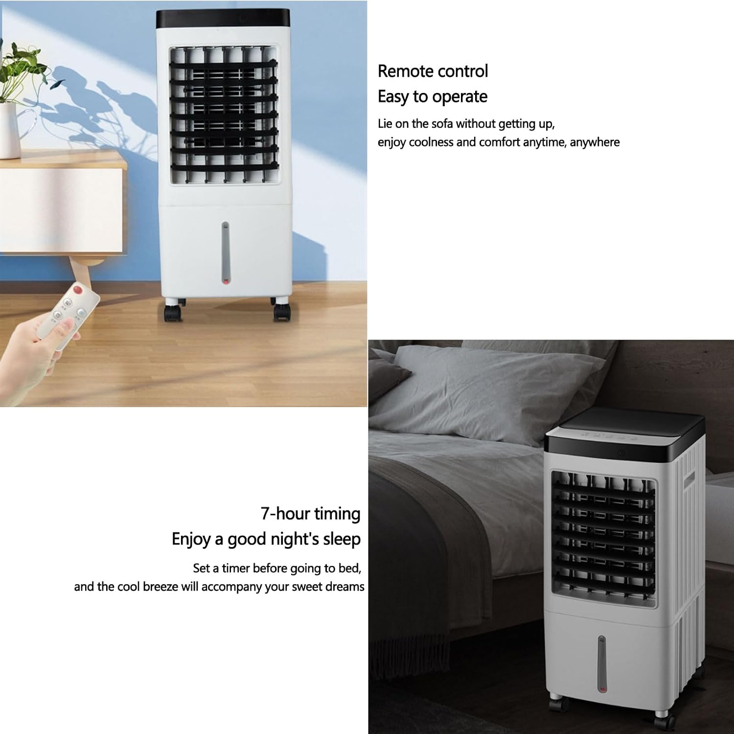GENERIC Climatiseur Portable/petit Rafraîchisseur D'air : 3 Vitesses Réglables, Minuterie 7 H, Facile à Déplacer (pour Chambres, Bureaux, Etc.)