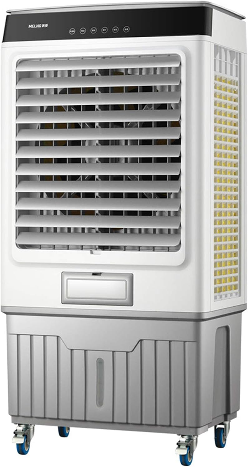  Climatiseur Mobile, Refroidisseur D'air Par évaporation 3 En 1, 3 Vitesses De Vent, Réservoir D'eau De 50 L, Avec 6 Glacières Et Télécommande, Minuterie De 1 à 7 H, Ventilateur Portable