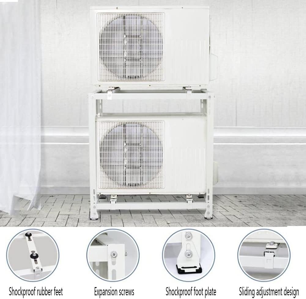  Générique Support Universel Pour Mini Climatiseur Split - Montage Au Sol à Deux Niveaux Pour Pompes à Chaleur, Argent, 90 X 40 X 90 Cm - Solution D'installation De Climatisation Durable