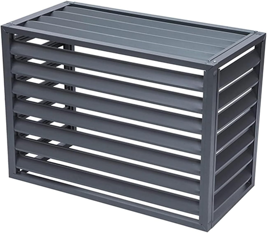 GENERIC Housse De Protection Extérieure En Aluminium Pour Climatiseur - Gris - Design à Persiennes - Convient Aux Unités De 2 à 3 Tonnes - Dimensions (L X L X H) : 110 X 60 X 80 Cm - Protection Contre Les