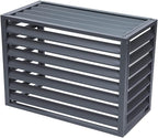 GENERIC Housse De Protection Extérieure En Aluminium Pour Climatiseur - Gris - Design à Persiennes - Convient Aux Unités De 2 à 3 Tonnes - Dimensions (L X L X H) : 110 X 60 X 80 Cm - Protection Contre Les