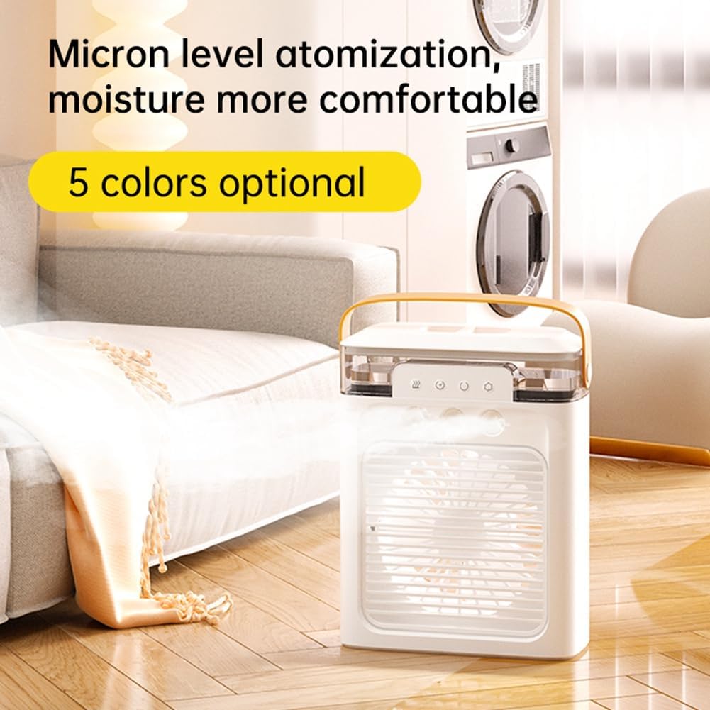  Ventilateur De Refroidissement Portable Pour Climatiseur Mini Refroidisseur D'air Par évaporation Avec Lumière LED 7 Couleurs 3 Buses Pour Bureau Table De Chevet D