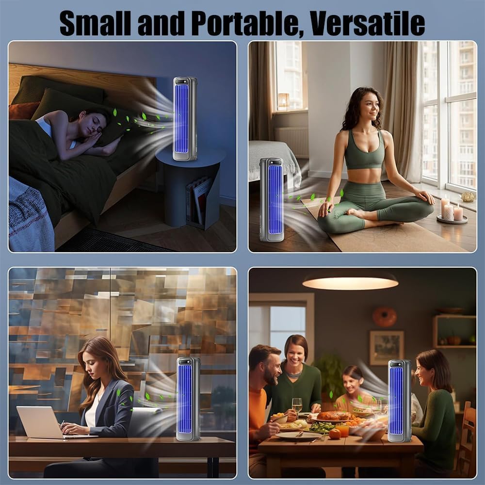  Climatiseur Portable – 3 Vitesses, Brancher/rechargeable, Unité De Climatisation Mobile Ultra Silencieuse Pour Bureau, Maison, Petits Espaces, Refroidissement Personnel à économie D'énergie