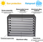 GENERIC Housse En Aluminium à 4 Panneaux Fendue Pour Climatiseur D'extérieur Et Support De Fleurs, Bouclier De Pompe à Chaleur Résistant Aux Intempéries (blanc 100 X 50 X 70 Cm)