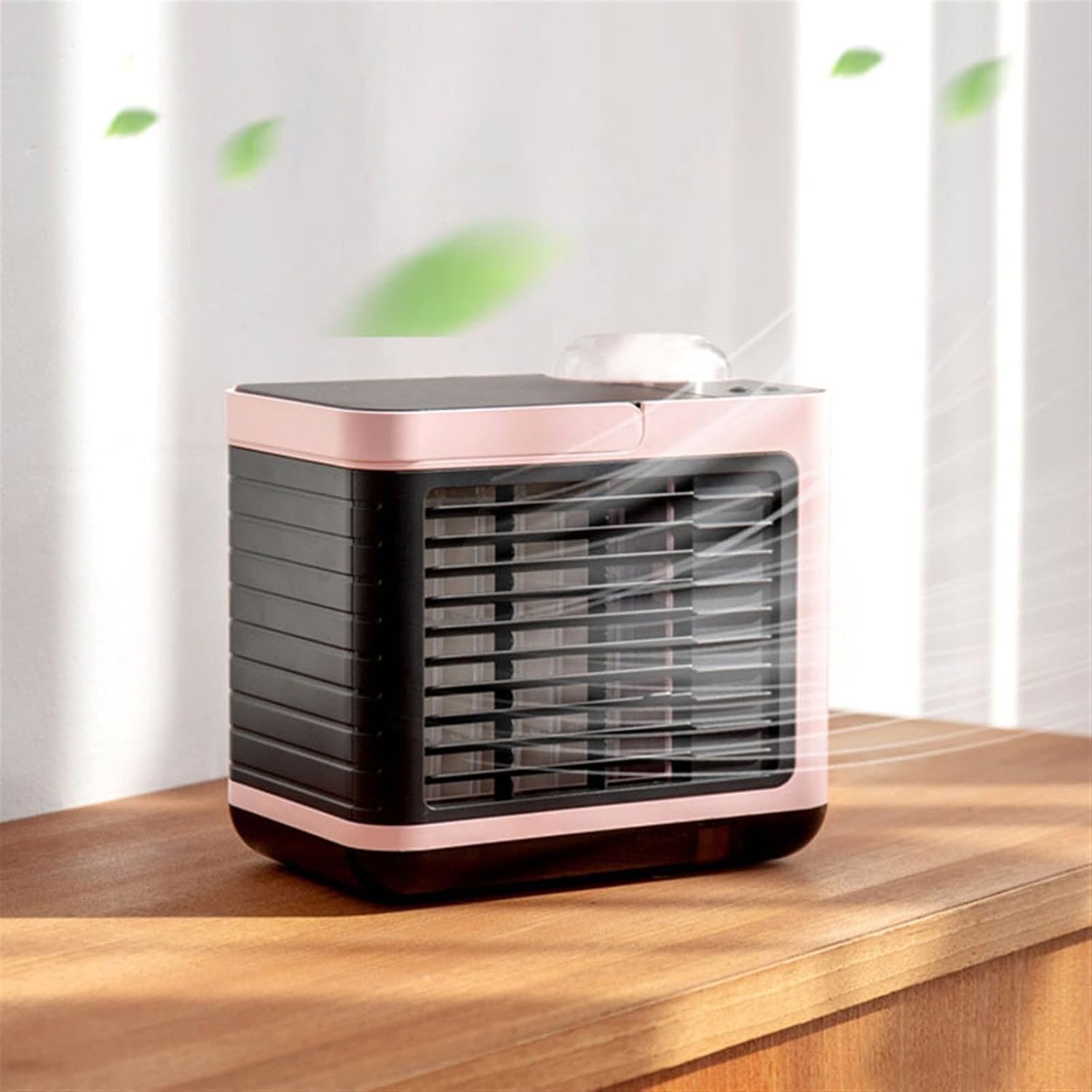  DieffematicKTY Climatiseur Mobile Air Conditioning Air Cooler Negative ION Air Cooler Mini Three-Speed Mode Cooling Fan Charging Home Desktop Air Conditioner (Color : Pink)