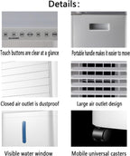 GENERIC Climatiseur Portable 3-IN-1 Ultra-Quiet Design Portable AC Unit Ventilateur De Refroidissement Avec 3 Vitesses 60°Auto Oscillation 7H Timer 4 Ice Box Refroidisseur D'air évaporatif Pour Home Bureau Ch