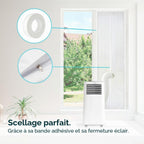  Cecotec Adaptateur Housse Isolante Universelle Pour Fenêtres Ou Portes Coulissantes Pour Climatiseur Portable 210x90cm, 100% Polyester, Isole De L’Extérieur, Fermeture Éclair Et Bande Adhésive