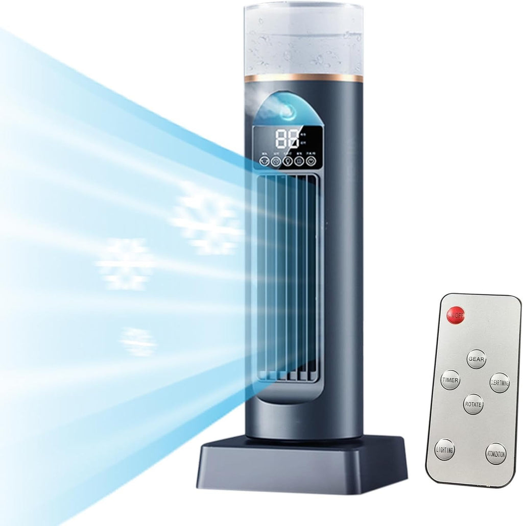  Ventilateur De Climatiseur – Refroidisseur D'air Par Évaporation Sans Pales, Ventilateur De Refroidissement Avec Minuterie À Distance, Système D'humidification D'espace Silencieux | Dispositif De Refr