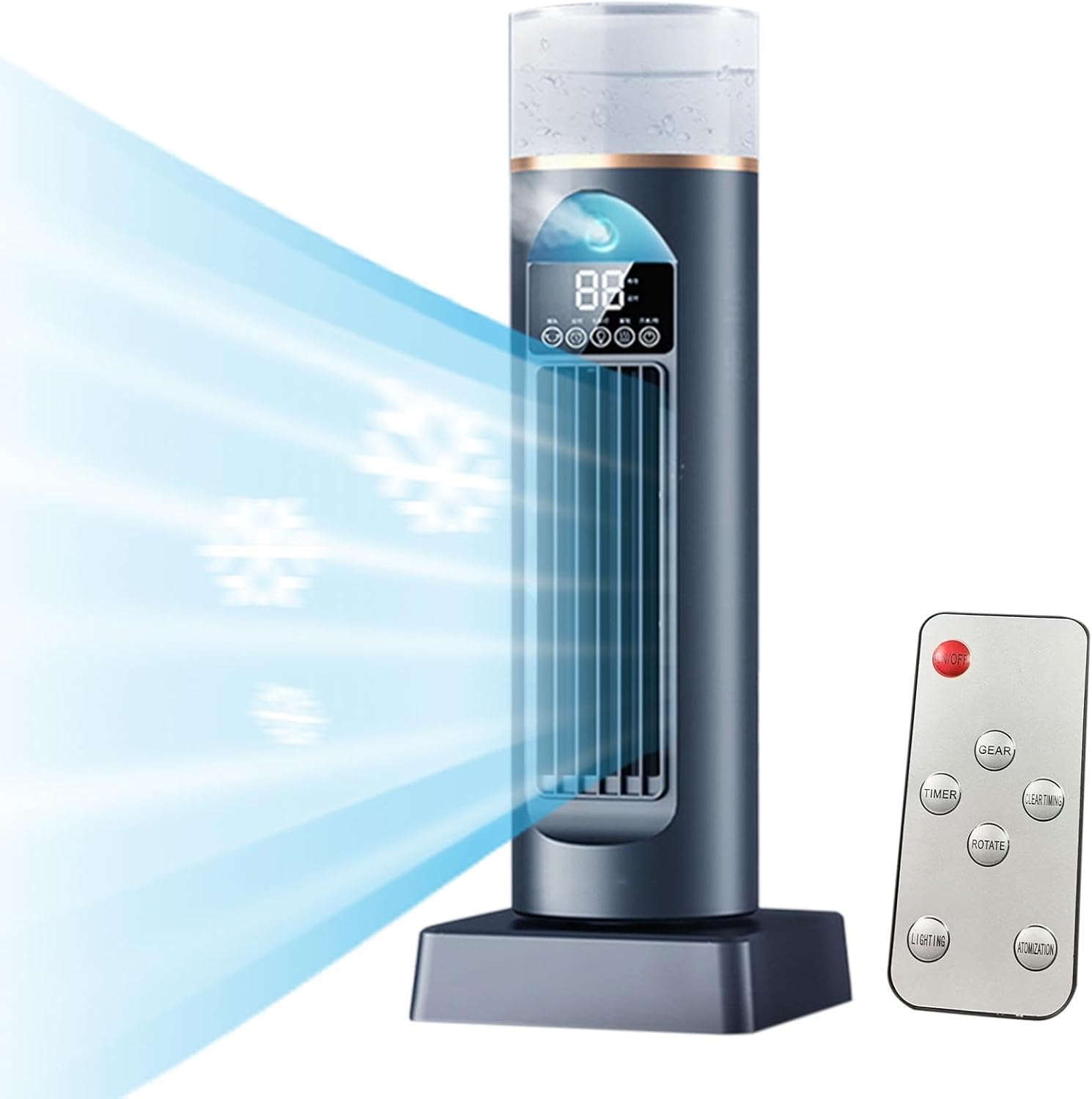  Ventilateur De Climatiseur – Refroidisseur D'air Par Évaporation Sans Pales, Ventilateur De Refroidissement Avec Minuterie À Distance, Système D'humidification D'espace Silencieux | Dispositif De Refr
