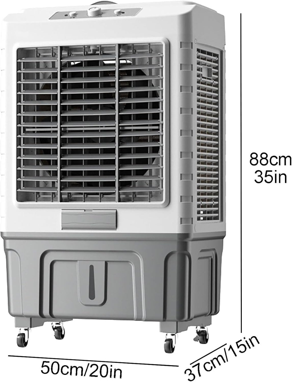 GENERIC Refroidisseur D'air évaporatif à 3 Vitesses, Ventilateur D'oscillation à 120 ° Avec Réservoir 55L, Unité De Refroidissement Portable Silencieuse Pour L'utilisation De Bureau à Domicile, énergétique Av