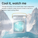  Ventilateur De Refroidissement Portable Pour Climatiseur Mini Refroidisseur D'air Par évaporation Avec Lumière LED 7 Couleurs 3 Buses Pour Bureau Table De Chevet D