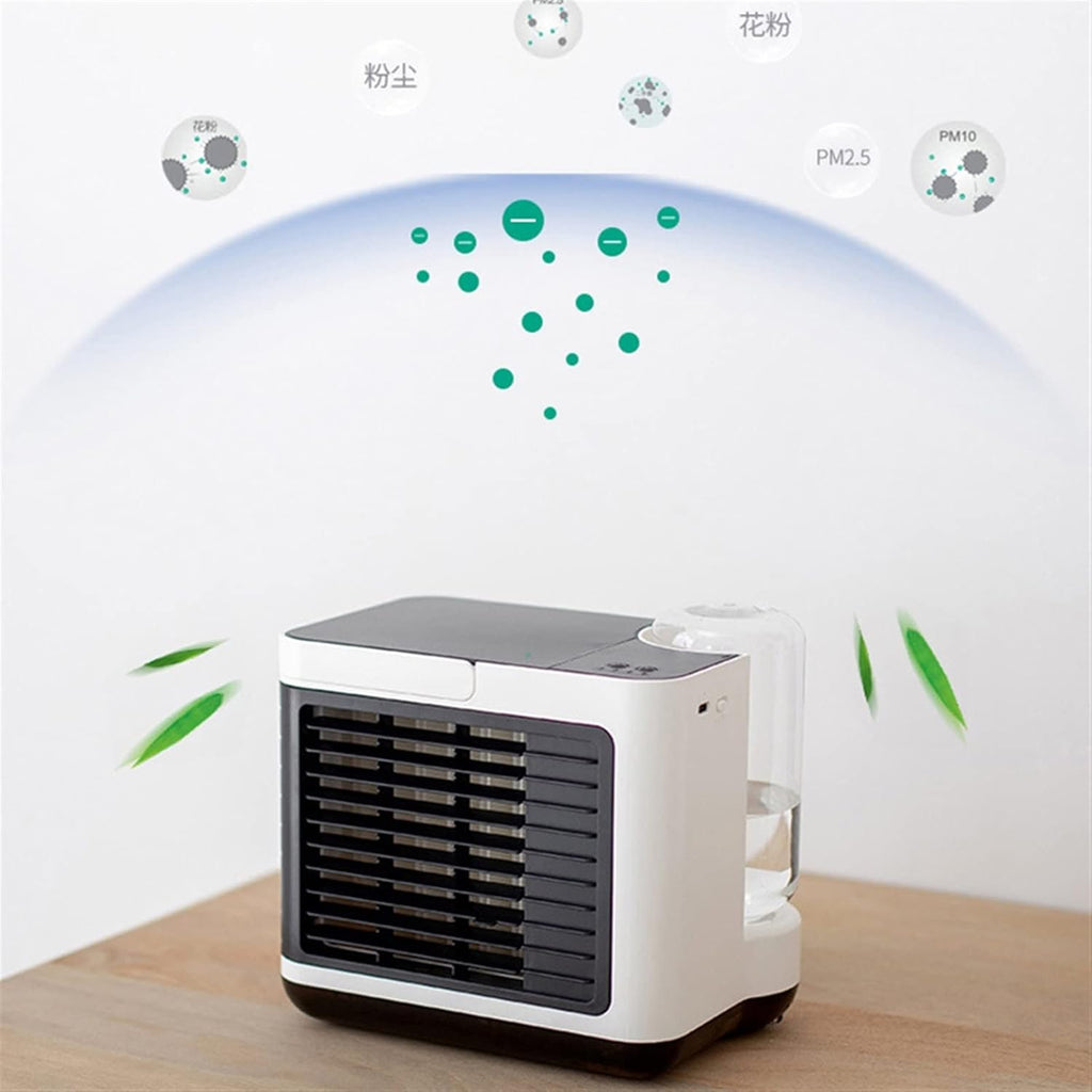  DieffematicKTY Climatiseur Mobile Air Conditioning Air Cooler Negative ION Air Cooler Mini Three-Speed Mode Cooling Fan Charging Home Desktop Air Conditioner (Color : Pink)