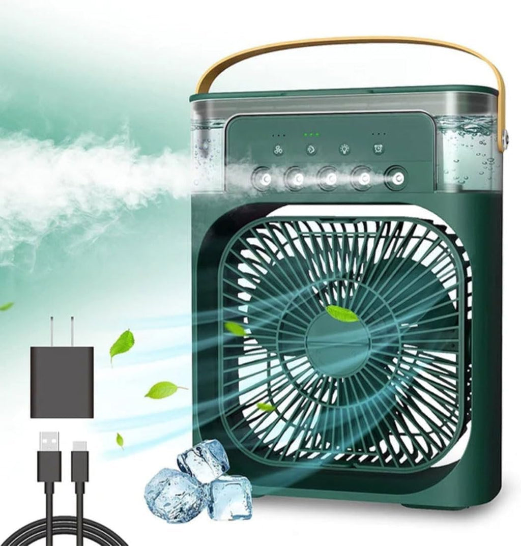  3 In 1 Air Cooler, Climatisation Mobile Ventilateur Portable, Climatiseur Portable, Climatiseur Mobile Silencieux, Mini Ventilateur Humidificateur, Mini Rafraîchisseurs D'air Par évaporation (Noir)