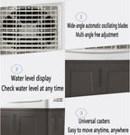 GENERIC Refroidisseur D'air Par évaporation Avec Ventilateur, Réservoir D'eau De 30 L, 3 Vitesses, Oscillation à 120°, 2 Blocs De Glace, Climatiseur Portable Pour Garage, Terrasse, Jardin Ou Usine.