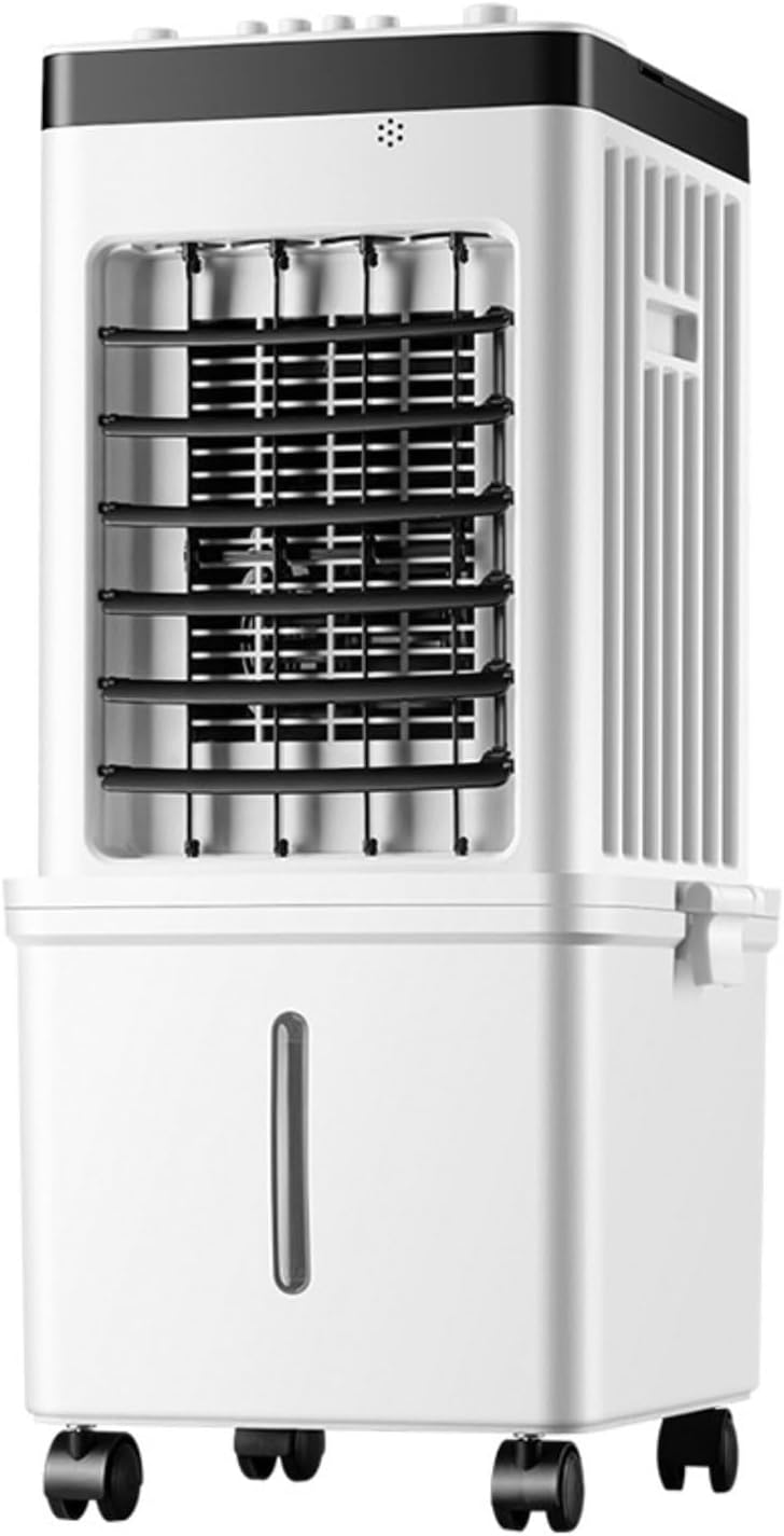 GENERIC Refroidisseur D'air évaporatif 75W Climatiseur Mobile Oscillation 90° 4 Packs Glace Télécommande 3 Modes & Vitesses Minuterie 7.5H Ventilateur à Roulettes Pour Maison Bureau