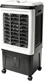  Climatiseur Mobile Sans Evacuation Rafraîchisseur D'Air 3 Vitesses 2 Blocs Réfrigérants, Roulettes, Climatiseur Mobile