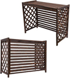  Housse De Climatiseur En Bois Avec Support Décoratif Pour Fleurs – Protection élégante Pour Unité Extérieure Et Grille De Protection Pour Climatiseurs Et Pompes à Chaleur