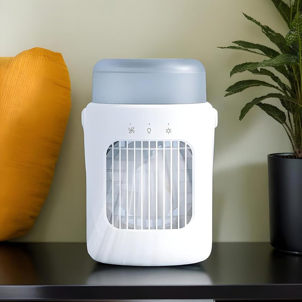  Rafraîchisseur D'air | Ventilateur Rafraîchissant Pour Lit Et Chambre - Ventilateur Humidificateur Rechargeable Avec Réservoir 0.6L Pour Bureau Chambre Tente Pique-nique Maison