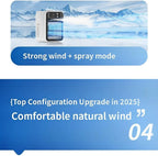  Climatiseur Portable, Climatiseur Portable Silencieux 4 En 1, Capacité De 500 Ml, Deux Vitesses De Ventilation, Deux Modes De Pulvérisation, Mini Climatiseur, Convient Aux Bureaux Touches Tactiles