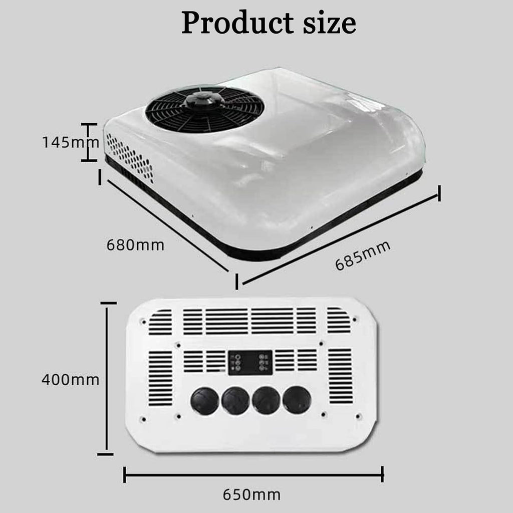  Climatiseur 12/24 Volts DC, Montage Sur Le Toit, Sans Conduit, Refroidissement, Alimenté Directement,White-12V
