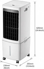  Refroidisseur D'air Par évaporation, Ventilateur De Refroidissement Avec Réservoir D'eau Amovible De 12 L Et Minuterie De 7,5 H, Unité De Climatisation Avec Télécommande Adaptée Au Salon, Au Garage,