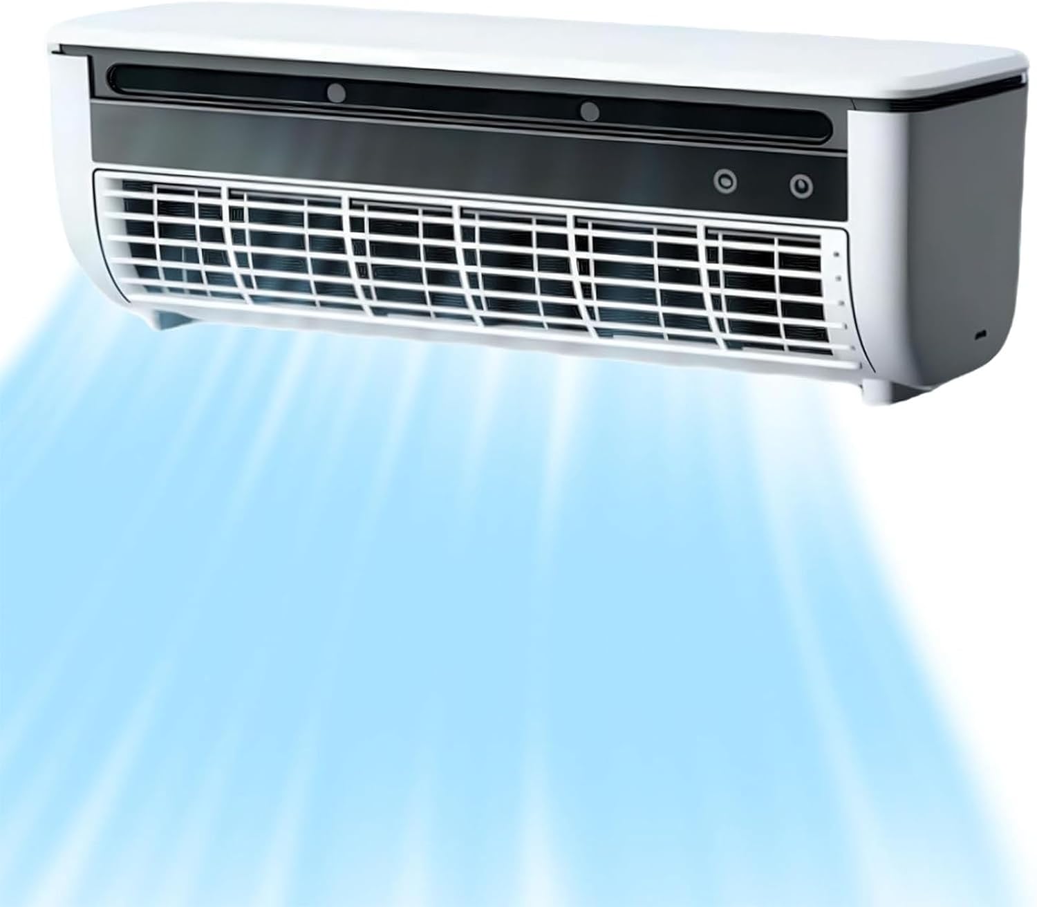  Climatiseur Mural à Recharge Sans Fil, Climatiseur Mural Portable, Ventilateur RafraîChissant à Effet ImméDiat, Sans PerçAge, Pour Cuisine Et Chambre