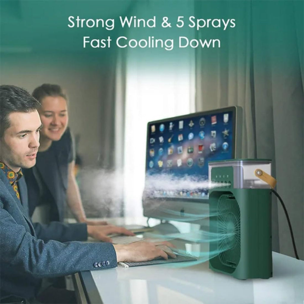  3 In 1 Air Cooler, Climatisation Mobile Ventilateur Portable, Climatiseur Portable, Climatiseur Mobile Silencieux, Mini Ventilateur Humidificateur, Mini Rafraîchisseurs D'air Par évaporation (Noir)