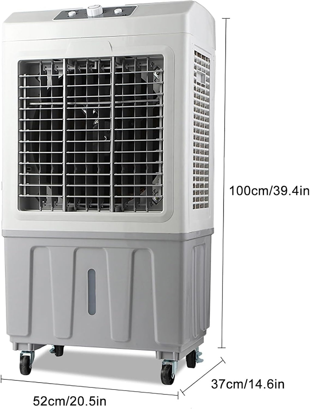  Industrial Evaporative Air Cooler With 120° Oscillation, 50L Water Tank, 3 Speeds & 6 Ice Packs For Large Rooms, Patios, Garages