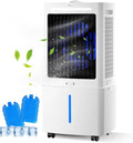 GENERIC Grand Réservoir 25L Pour Refroidisseur D'Air, Ventilateur Humidificateur Sans Évacuation Avec Oscillation 90°, 3 Vitesses, Minuterie 12H Et Débit 800 M³/h Pour Maison Et Bureau