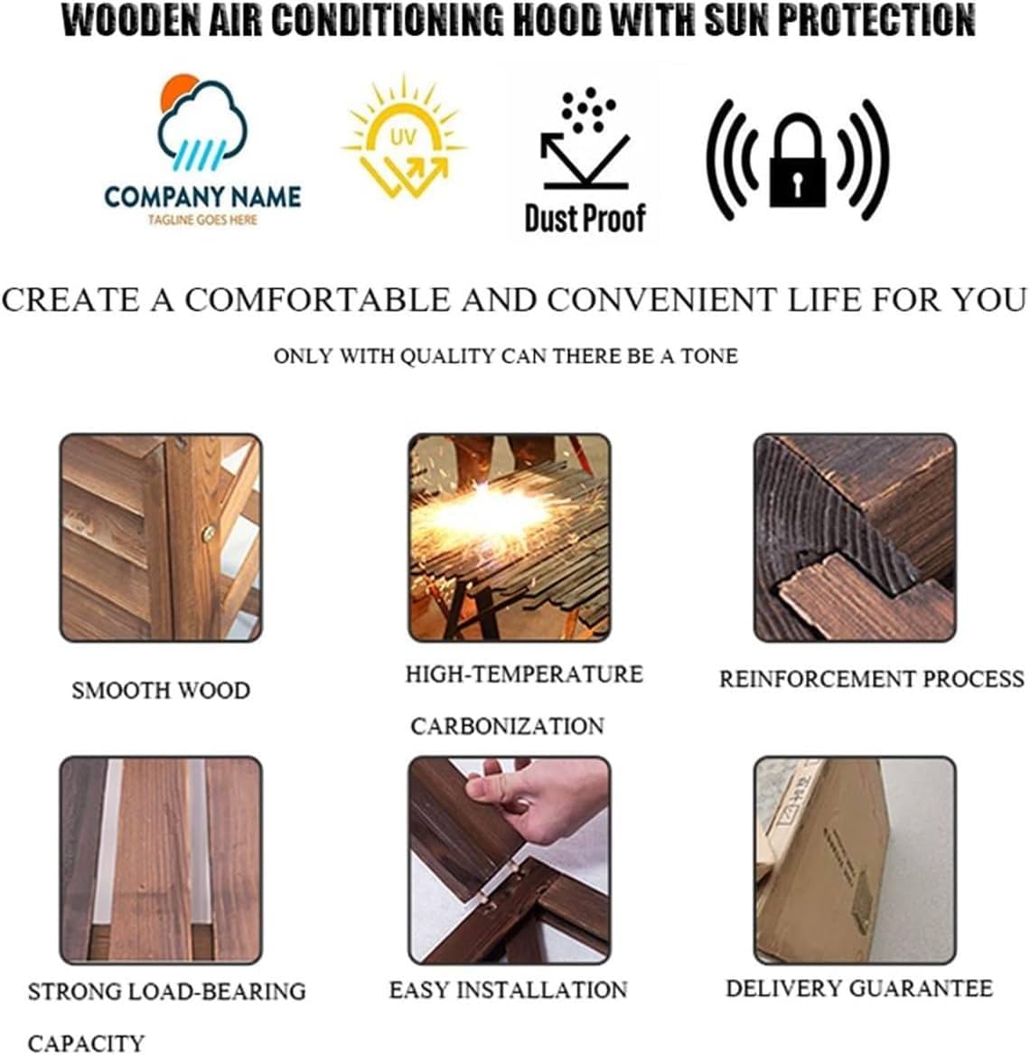  Clôture De Climatiseur En Bois, Couverture De Climatisation Extérieure, Couverture De Climatisation En Bois, Support De Décoration, Bois Massif/anticorrosion