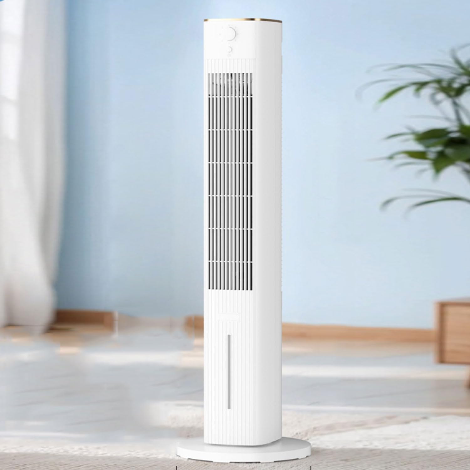  Refroidisseur D'air Colonne Refroidisseur Humidificateur Et Ventilateur Climatiseur Mobile Portable Avec Capacité De 4.5L 3 Vitesses Oscillation Automatique à 80º Roues Multidirectionnelles Blanc