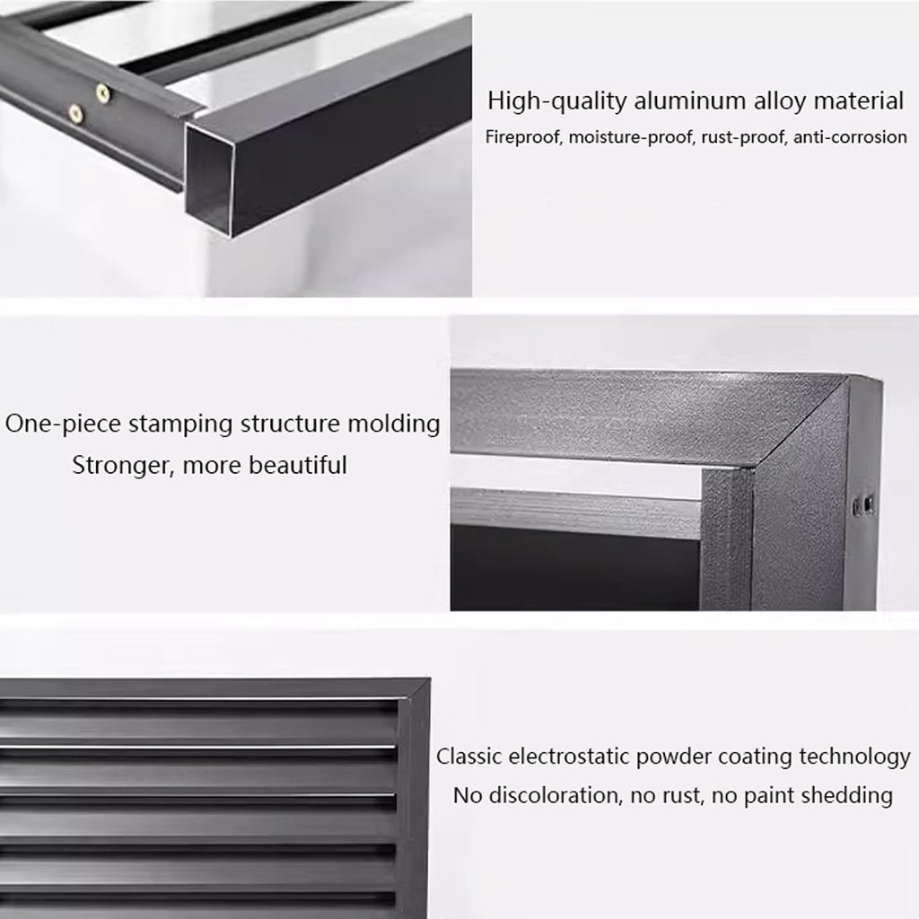 GENERIC Housse De Protection Pour Climatiseur Extérieur – Housse De Pompe à Chaleur En Aluminium Résistante Aux Intempéries – Barrière Décorative D'intimité – Réduction Du Bruit – Protection Extérieure