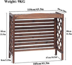  Housse De Protection Pour Climatiseur D'extérieur En Bois Marron, 110 X 50 X 85 Cm, Résistante Aux Intempéries, Support De Plantes De Jardin élégant Et Design élégant