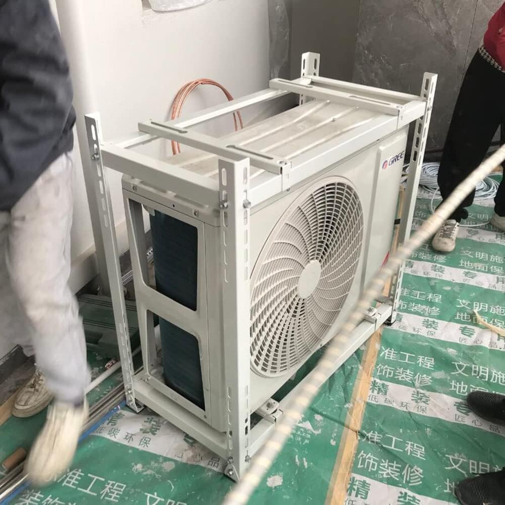  Générique Support Universel Pour Mini Climatiseur Split - Montage Au Sol à Deux Niveaux Pour Pompes à Chaleur, Argent, 90 X 40 X 90 Cm - Solution D'installation De Climatisation Durable