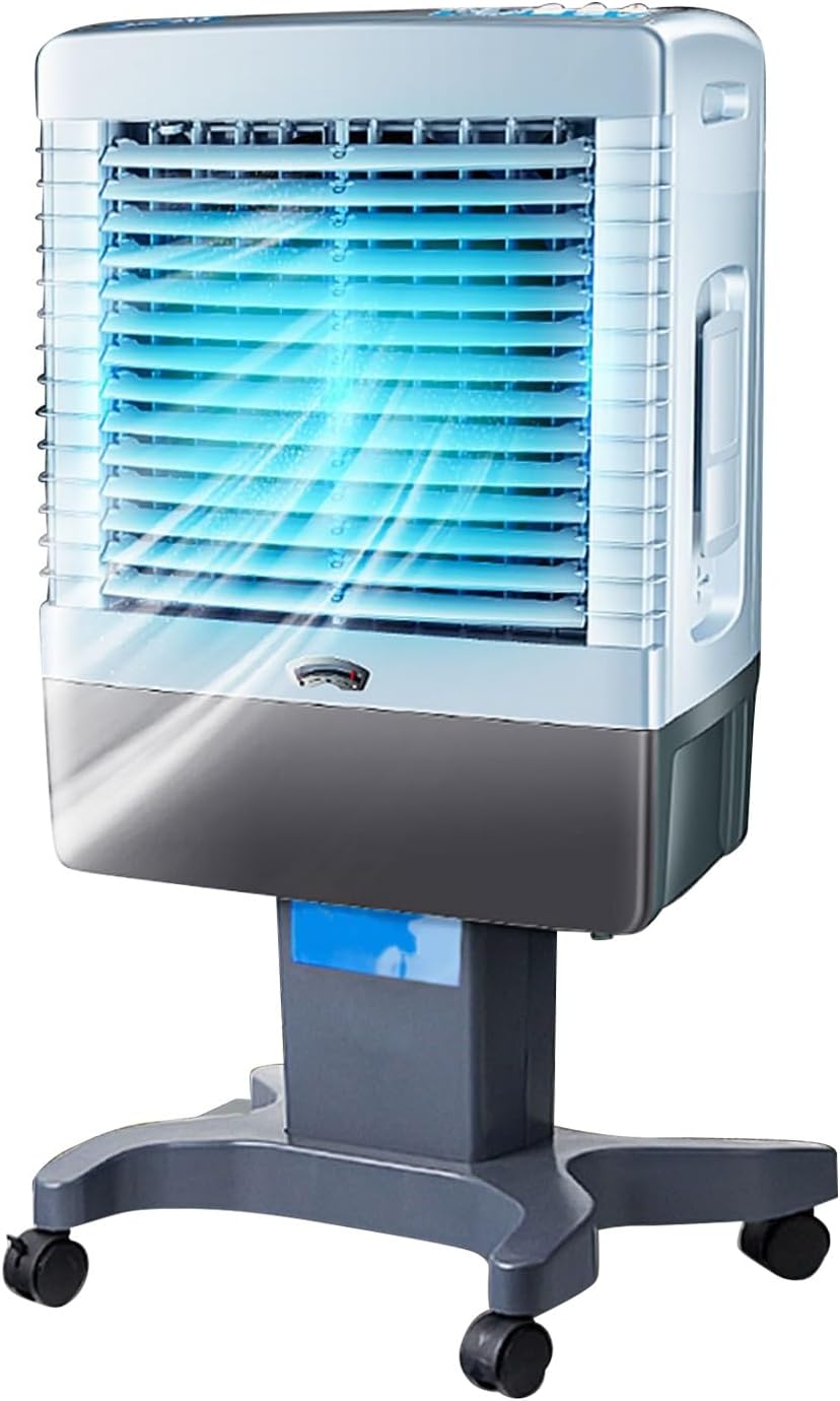  Refroidisseur D'air Par évaporation Commercial, Climatiseur à 3 Vitesses, Grand Réservoir D'eau, Oscillation à 120°, Molette De Défilement, Ventilateur De Climatisation Industriel