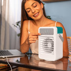  Cecotec Climatiseur Portatif EnergySilence 600 DeskChill Rotate, Capacité De 500 Ml, Contrôle Tactile, 4 Vitesses, Oscillation à 70°, Minuterie Et AutoOff, Éclairage LED