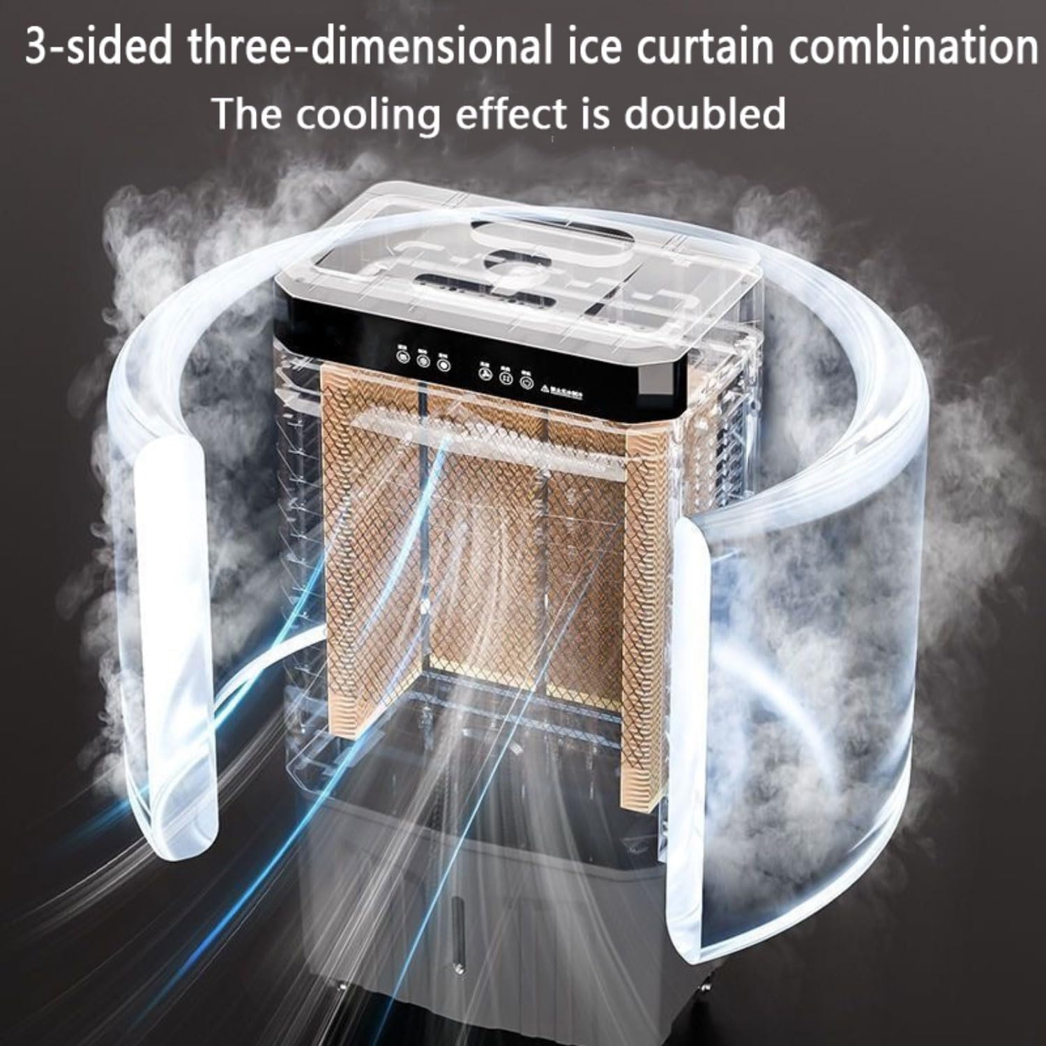 GENERIC Refroidisseur D'air évaporatif Portable, Ventilateur Oscillant à 3 Vitesses Avec 4 Paquets De Glace, 12H Minuterie, Faible Bruit Pour Le Bureau De Chambre à Coucher