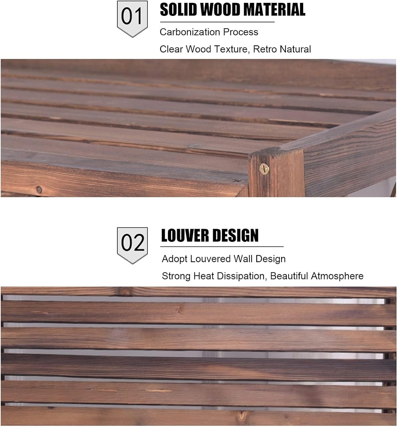 GENERIC Grille De Protection En Bois Massif Pour Climatiseur - 100 X 43 X 94 Cm