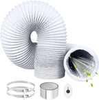  Tuyau Ventilation PVC 100mm Pour Hotte Aspirante 3m Flexible Tuyau D'Evacuation Avec 2 Colliers De Serrage Et 1 Adhésif Aluminium Pour Climatisation Extracteur D'Air Ventilateur Tubulair Gris