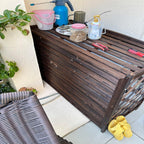  Housse De Climatiseur D'extérieur En Bois Massif Anti-corrosion élégante Pour Unités De Climatisation, Parfaite Pour Le Rangement Et La Protection Des Plantes