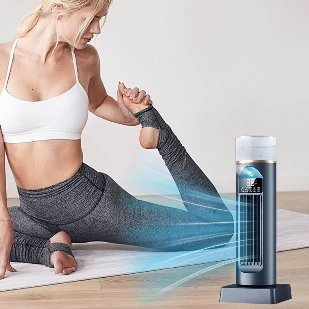  Ventilateur D'air Froid – Climatiseur Personnel, Humidificateur Par évaporation à Vitesses Réglables, Gadgets Cool Avec Minuterie Et Télécommande, Refroidisseur D'espace Sans Lame | Bureau à Domicile